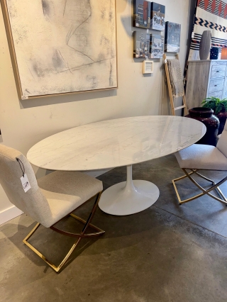 Oval Marble Tulip Dining Table $1395.00