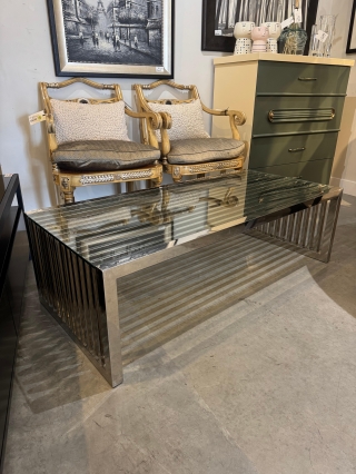 Chrome & Glass Coffee Table $299.00