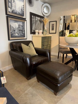 Natuzzi Leather Chair & Ottoman $899.00