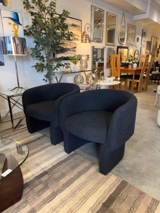 PAIR Rounded Boucle Accent Chairs $499.00 EACH