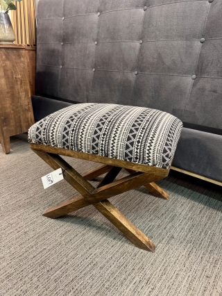 Patterned Wood Ottoman $129.00