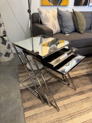 Set of 3 Mirrored Nesting Side Tables $129.00