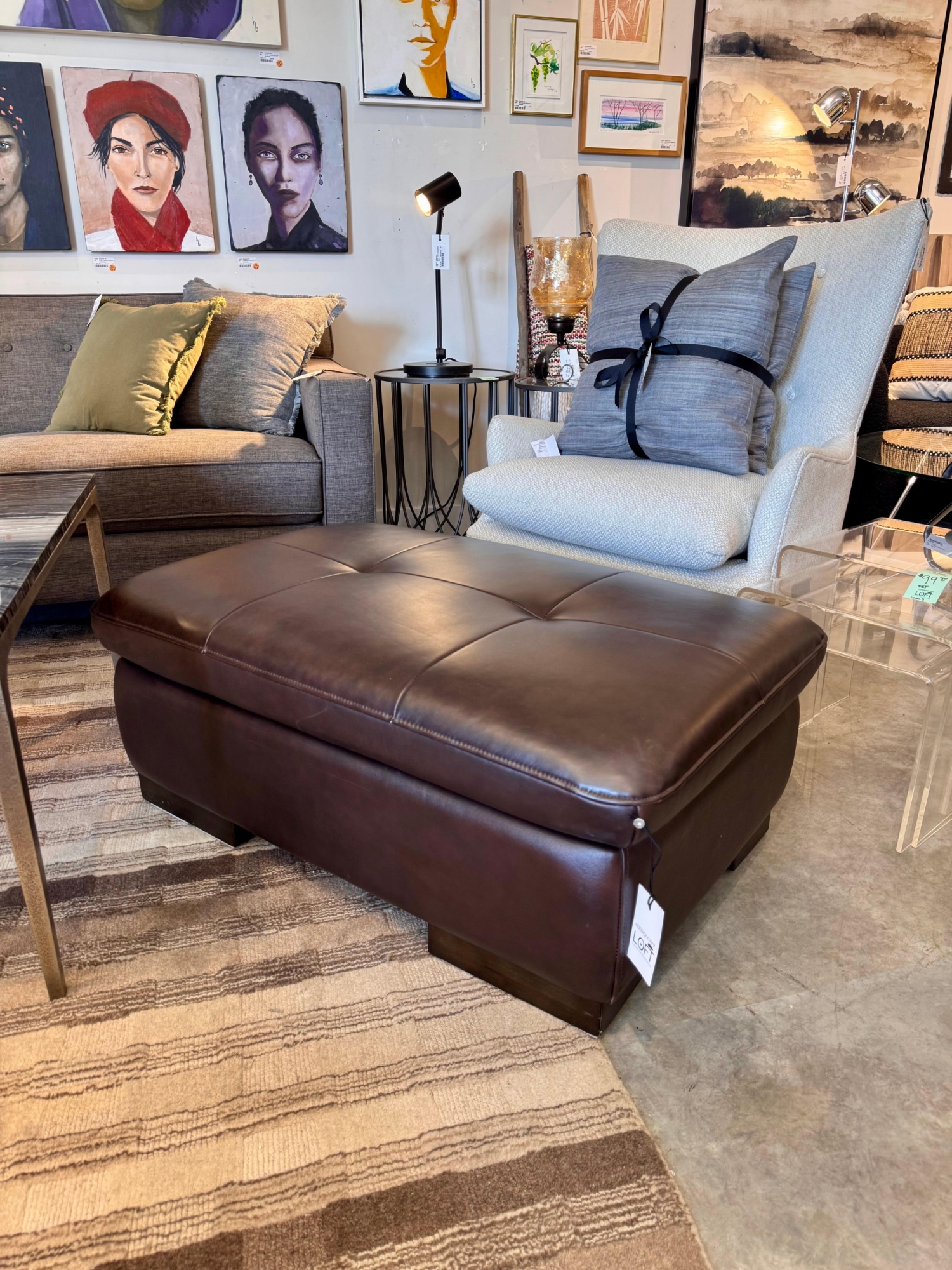 Pleather Ottoman $299.00